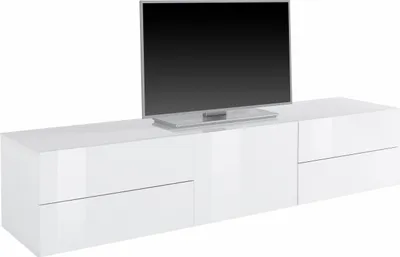 Produktbild von TV-Lowboard Unterschrank Fernsehtisch Rack Wohnzimmer Schrank "Mercogliano IV" Weiß Hochglanz