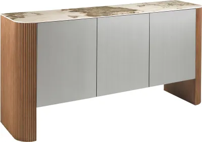 Produktbild von Angel Cerdá Sideboard aus Silberholz, Nussbaum und Porzellan-Marmorplatte 3261
