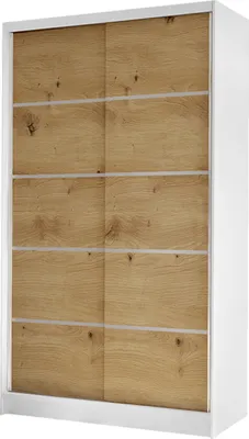Produktbild von MIRJAN24 Schiebetürenschrank Diego IV, Kleiderschrank, Stilvoll Schlafzimmer Garderobenschrank (Farbe: Weiß / Artisan Eiche)