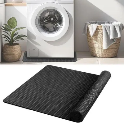 Produktbild von QuickShopping - Antivibrationsmatte 60 x 60 cm für Waschmaschine und Trockner - Rutschfeste Bodenschutzmatte aus doppelseitigem Silikon - Wasserdicht und schalldicht