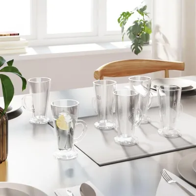 Produktbild von Set mit 6 Latte-Gläsern mit Henkel, 250 ml