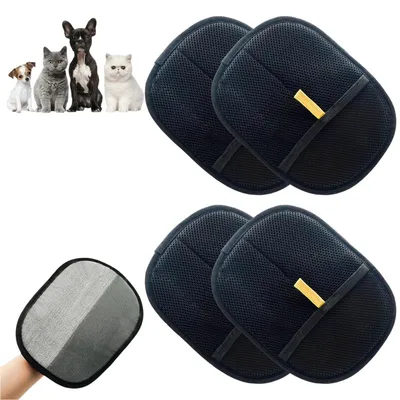 Produktbild von 4 Stück Fellmagnet Handschuh, Tierhaarentferner Handschuh, Katzenhaarentferner Handschuh