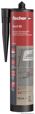 Produktbild von fischer Bitumen-Dachdichtstoff Roof BI, schwarz, 310ml