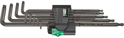 Zdjęcie produktu dla Wera 05024460001, Klucz L-torx, T10, T15, T20, T25, T27, T30, T40, T8, T9, Czarny, Stal, Plastik, CE