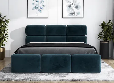 Produktbild von Polsterbett MAROKO 120 x 200  plus Matratze und Bettkasten. Möbel vom Hersteller- Handarbeit! Bett Komplett-Set mit Matratze,Bettkasten, Lattenrost & Kopfteil. Modern und robust. Elegantes Bett mit massives Kopfteil und kristallähnlichen Knöpfen.