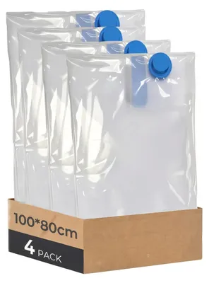 Produktbild von Vakuumbeutel Kleidung 4er Set 100x80cm Luftdicht Reise Aufbewahrung