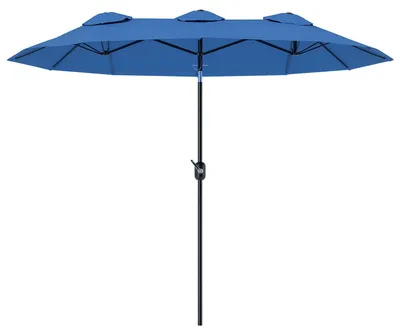Produktbild von Outsunny Gartenschirm 285 x 147 cm Marktschirm mit Winddach für Terrasse