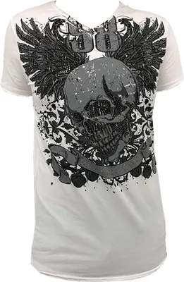 Produktbild von Brandneu Designer T-Shirt CARISMA Weiß Nieten CRM4443 XL