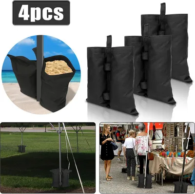 Produktbild von Jopassy 4X Pavillon Sandsäcke Garten Pavillon Gewichte Set Outdoor-Sandsack schwarz – mit Sand, Splitt, Kies etc. befüllbar Füllvolumen pro Stück ca. 11.5 kg robust Waterproof