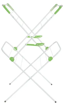 Produktbild von DanDiBo Wäscheständer Turm klappbar 2 Ebenen Standtrockner 93919 Wäschetrockner Wäscheturm Faltbar Schmal Metall ohne Rollen Platzsparend Zusammenklappbar