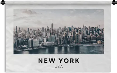Produktbild von MuchoWow® Wandteppich Wandbehang Amerika - New York - Skyline 90x60 cm Tapisserie Dekoration Wandtuch - Wandskulpturen - Bildteppich