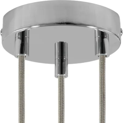 Immagine prodotto di Creative-Cables Kit rosone cilindrico in Metallo a 3 Fori - Cilindrico, Cromo