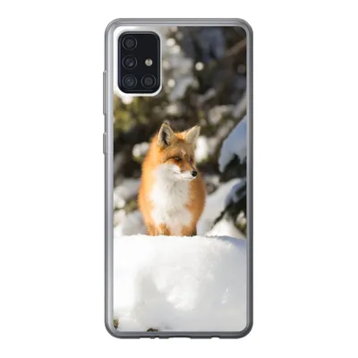 Produktbild von MuchoWow® Handyhülle Schutzhülle Hülle für Samsung Galaxy A52 5G Fuchs - Schnee - Baum Silikon Softcase Handy Hülle - Umschlag