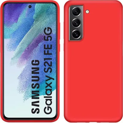 A red phone case is shown next to a phone with a red case.