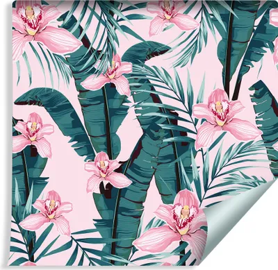 Produktbild von 10m VLIES TAPETE Rolle Natur Tropische Blätter BLUMEN XXL