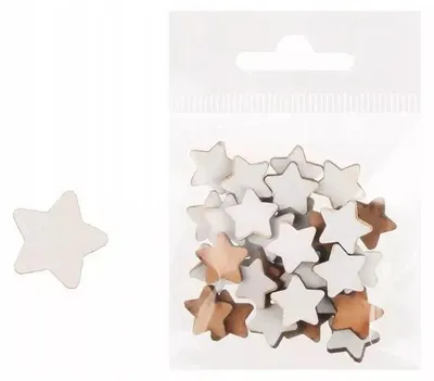 Imagen del producto de Decoración de madera, 36 unidades, estrella pequeña