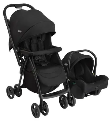 Obrázok produktu pre Kočík Graco Poussette duo Revaya - otočná rukoväť, autosedačka SnugLite i-Size - farba Midnight