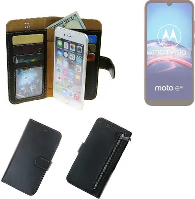 Produktbild von K-S-Trade Schutz Hülle kompatibel mit Motorola E6s Klapphülle Case Phone cover Slim Handytasche Handy Hülle schwarz aus Kunstleder (1 Stk)