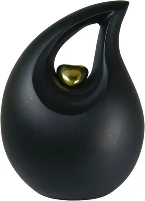 Immagine prodotto di Nero XXL Urna a goccia per cani - 3,8 L | Urne in alluminio per cani e gatti | Urna resistente e antiruggine per esseri umani | Urne per conservare i ricordi