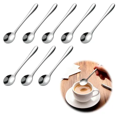 Espressolöffel-Set, 8 Stück, Edelstahl, 7,5 cm, silber