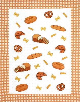 Obrázek produktu pro Ručník, kuchyňská utěrka 100% bavlna na pečivo 50x64cm oranžová