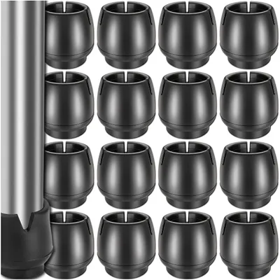 Produktbild von 16x Stuhlbein Kappen 12-16mm Mit Filz Schwarz Bodenschutz Möbelgleiter Geräuschdämpfend Für Stühle Tische