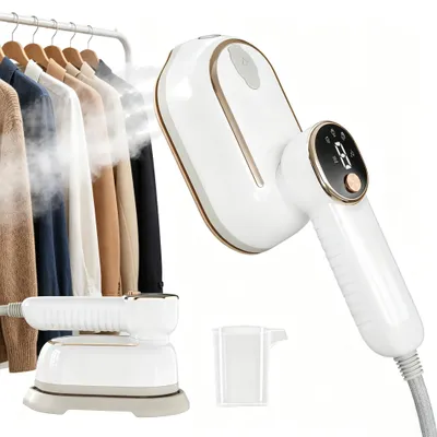 Produktbild von OKWISH Dampfglätter, Handdampfbügeleisen, weiß, tragbarer Dampfer, Reisebügeleisen, Schnellheizung, Faltenentferner, kompakt, einfach zu bedienen, Haushalts- & Reisegerät