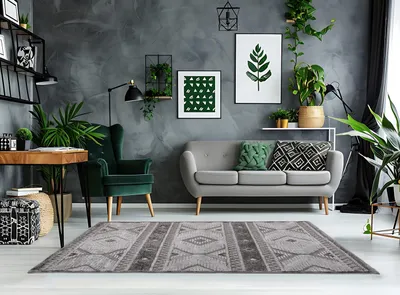 Zdjęcie produktu dla Dywan chiara aztecki - kształt: prostokątny, kolor: szary, prostokątny: 120×170 cm