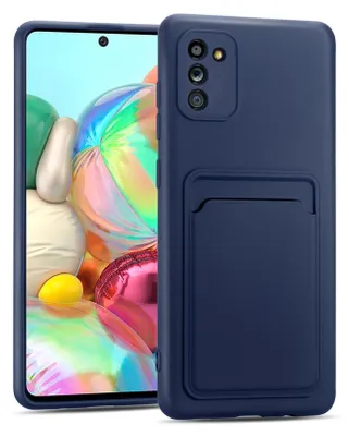 Produktbild von Handyhülle für Samsung Galaxy A02s Hülle Silikon Schutzhülle mit Kartenfach Slim Wallet Case, Blau