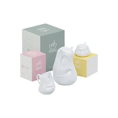 Produktbild von FIFTYEIGHT Kaffeekränzchen-Set 3-tlg. weiß 1 Bundle Kanne + Milchkännchen + Zuckerdose
