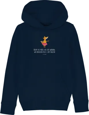 Produktbild von Mr. & Mrs. Panda Organic Kinder Hoodie Fuchs Ballerina 12-14 Jahre (152/164) - French Navy - Geschenk, Geburtstag, Kapuzenpullover, Feier, Sweatshirt, Ballett, Party