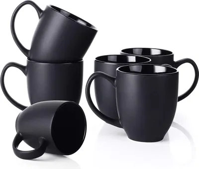 Immagine prodotto di Set di 6 tazze da caffè nere in Vetroceramica DOWAN da 473 ml