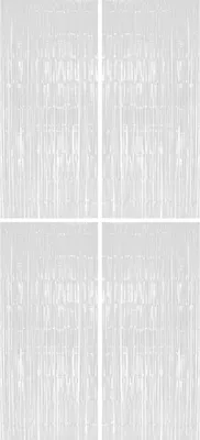 Produktbild von 4x Lametta Vorhang - weiß - 91x244 cm