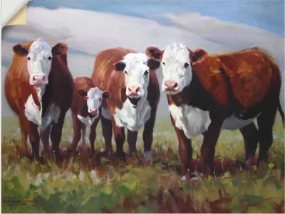 Produktbild von ARTland Wandbild, selbstklebend Zuhause der Kühe Größe: 60x45 cm