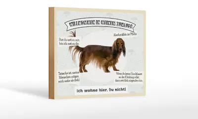 Produktbild von Holzschild Spruch 18x12 cm Tiere Hund ich wohne hier du nicht