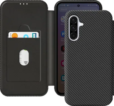 Obrázok produktu pre Avizar, karbónové puzdro pre Samsung Galaxy A36, držiak kariet s ochranou proti RFID, čierne