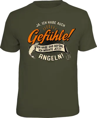 Produktbild von Angler T-Shirt mit Gefühle Motiv für Herren und Damen, 100% Baumwolle, lizenziert mit Echtheitssiegel