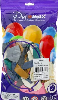 Zdjęcie produktu dla Balony metaliczne różnokolorowe, 28 cm, 100 szt.