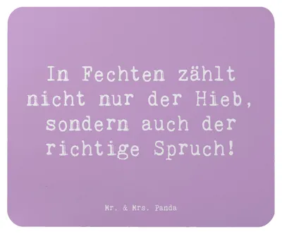 Produktbild von Mr. & Mrs. Panda Mousepad Spruch Fechten Spruch - Lavendeltraum - Geschenk, laptop, Fechtspaß, Sportler, Mouse Pad, Sport, Teamsport, pc mauspad, Geschenke, Duell, Humor