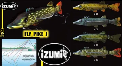 Produktbild von Izumi Fly Pike Hecht Wobbler , Farbe:Nr. 3