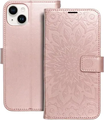 Produktbild von MEZZO Book Case für Apple IPHONE 14 Plus Mandala gold rosa