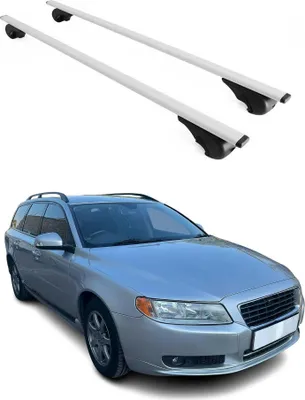 Image de Barres de toit Transversales pour Volvo V70 2007-2016 Fer Argent