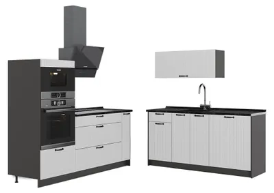 Obrázok produktu pre Kuchyňa Vicco Fame-Line Biely vidiecky dom/antracitová 340 cm, AP Antracit, Model 63686