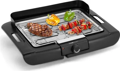 Produktbild von Clatronic® Barbecue-Tischgrill | Grill mit verchromtem Grillrost | Tischgrill mit Cool Touch-Gehäuse | Elektro Grill mit Windschutz | BQ 3507