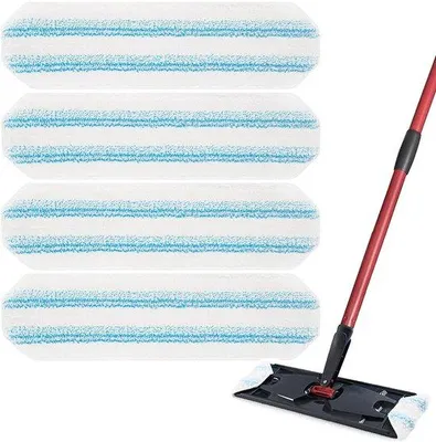 Produktbild von 4 Stück Flachwischtuch - für den Vileda H2Pro Flatmop-Reinigungsvorgang - 40.5x11CM - Wischmopp Bodenwischer Mikrofaser - für die Reinigung