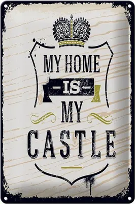 Produktbild von Blechschild Spruch My home is my Castle 20x30cm Haus