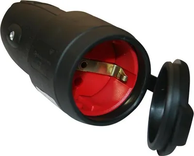 Produktbild von Gummikupplung mit Deckel Schuko Kupplung Schwarz IP44 16A Schutzkontakt
