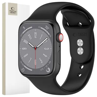 Obrázek produktu pro Tech-Protect Silikonové Hodinky Apple 4 / 5 / 6 / 7 / 8 / 9 / Se (38 / 40 / 41 Mm) Černé