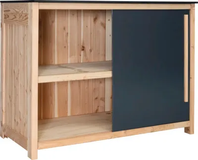 Produktbild von Gartenschrank/Outdoorküche Konsta Typ 603 Douglasie Eckmodul einseitige Schiebetür rechts 120 x 58 x 92 cm HPL anthrazit