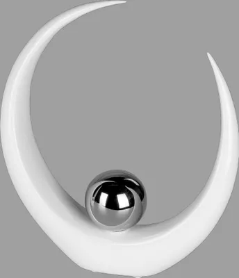 Produktbild von Deko Objekt Artikel abstrakte Skulptur Figur Dekofigur mit silber Kugel Keramik